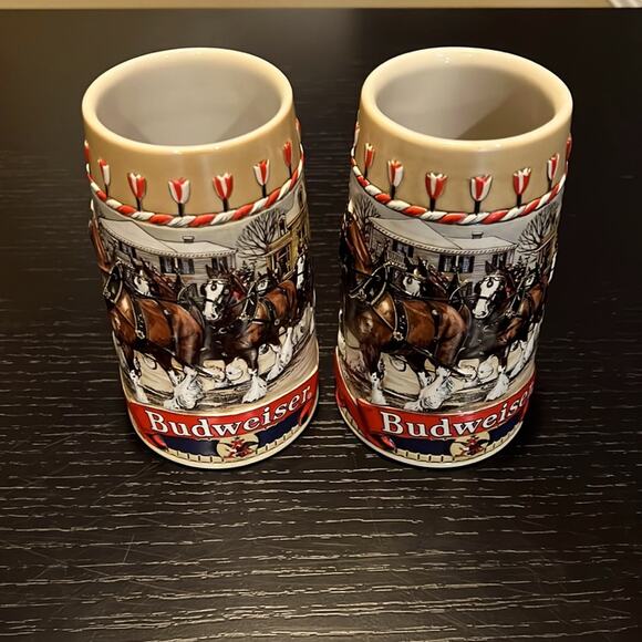 Budweiser Other - Anheuser-Busch "B" Series 1986 Budweiser Holiday Collectors Beer Stein
